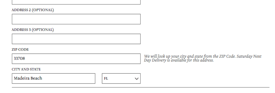 Auto Fill In for Zip Code, City, State Functionality