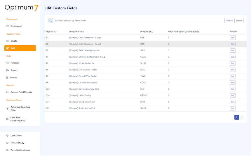 bigcommerce custom field edit